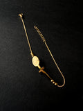 Pulsera Snake con Cruz y Virgen María Dorada