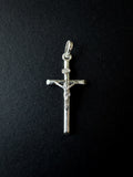 Plata 925 Dije de Cruz con Cristo Tubular