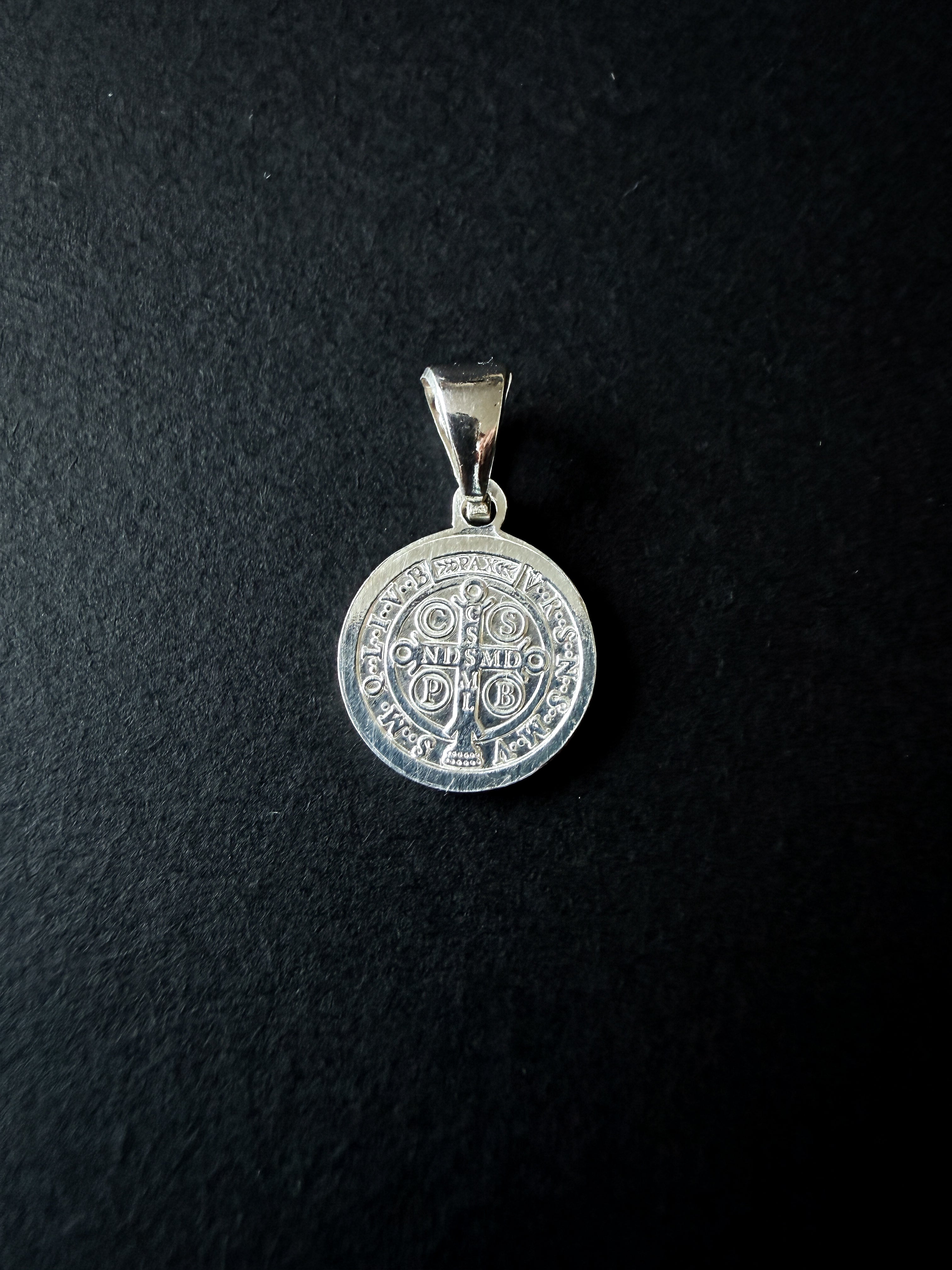 Plata 925 Dije Medalla de San Benito