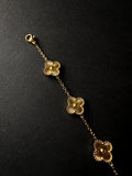 Pulsera VCA Dorada con Tréboles Dorados