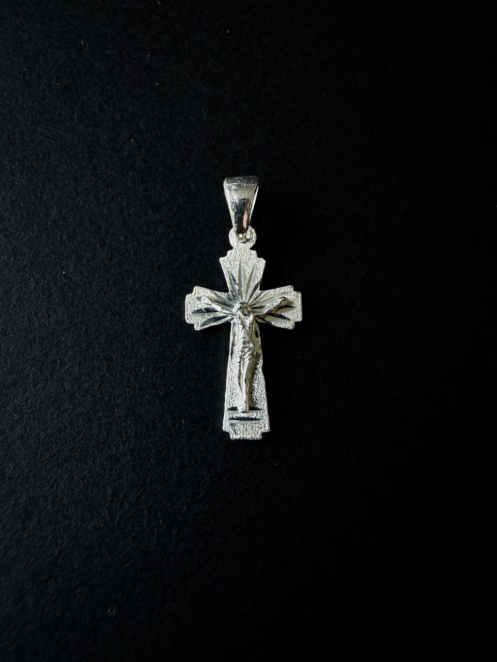 Plata 925 Dije de Cruz Texturizado