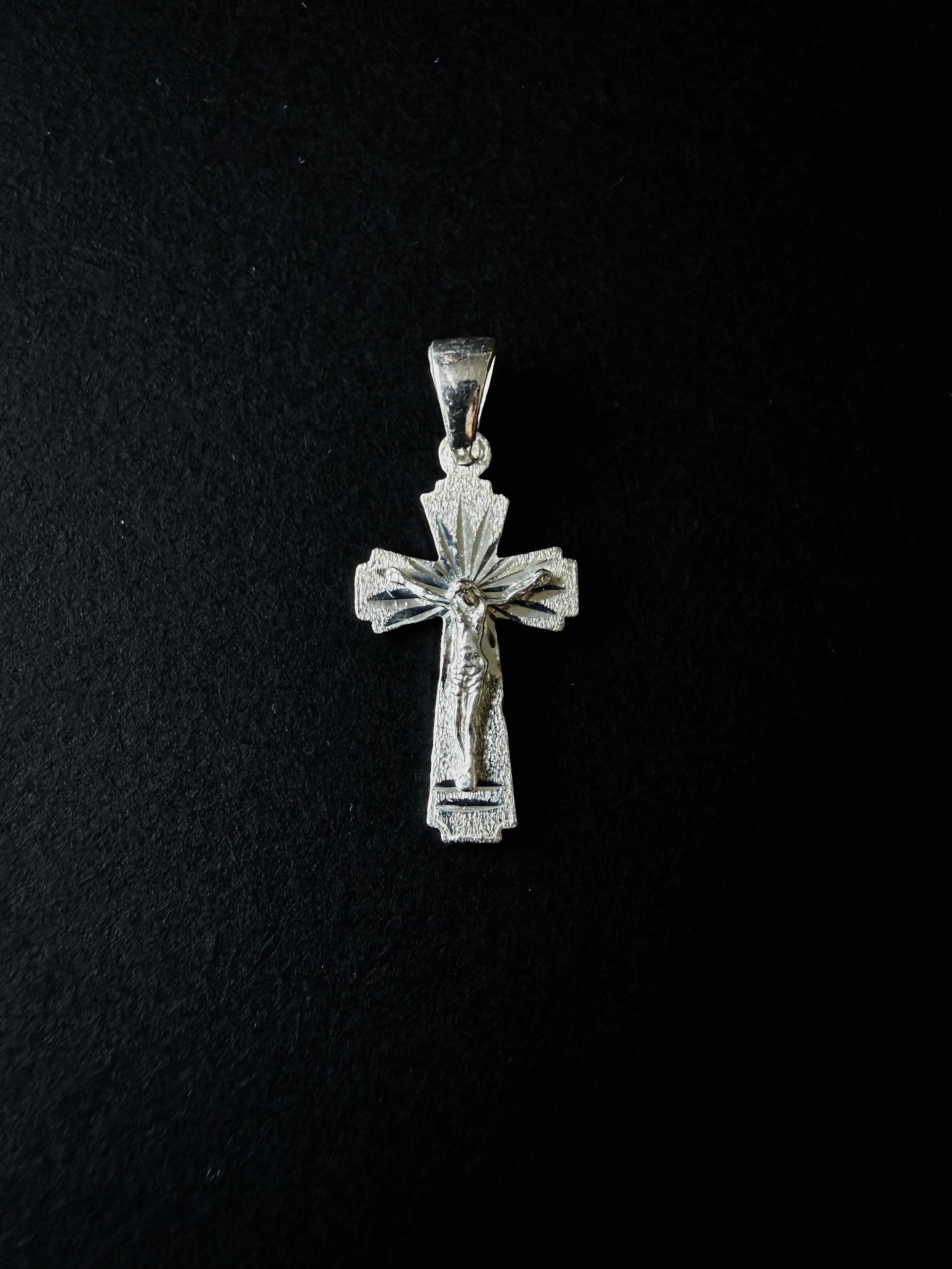 Plata 925 Dije de Cruz Texturizado