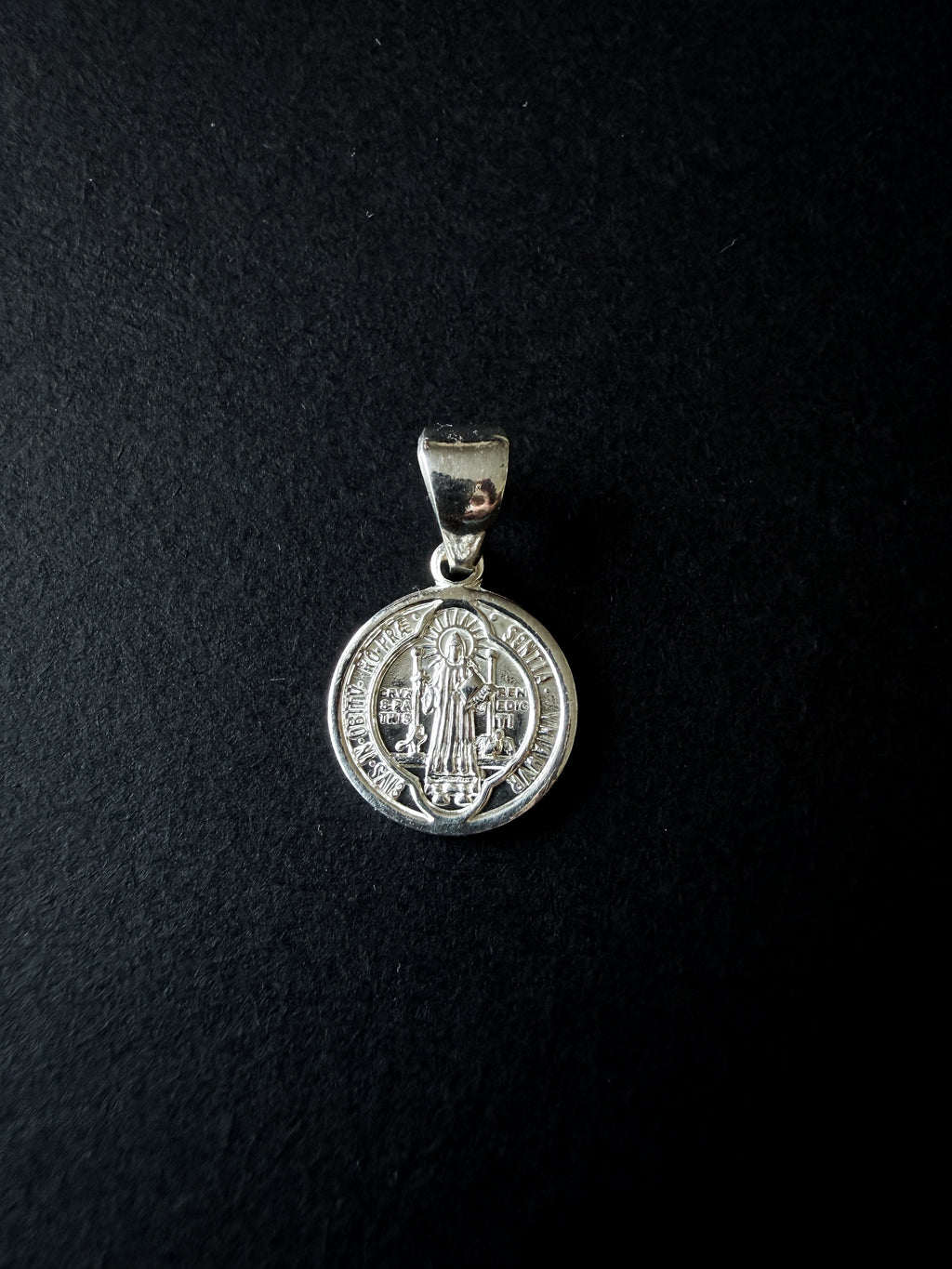 Plata 925 Dije Medalla de San Benito