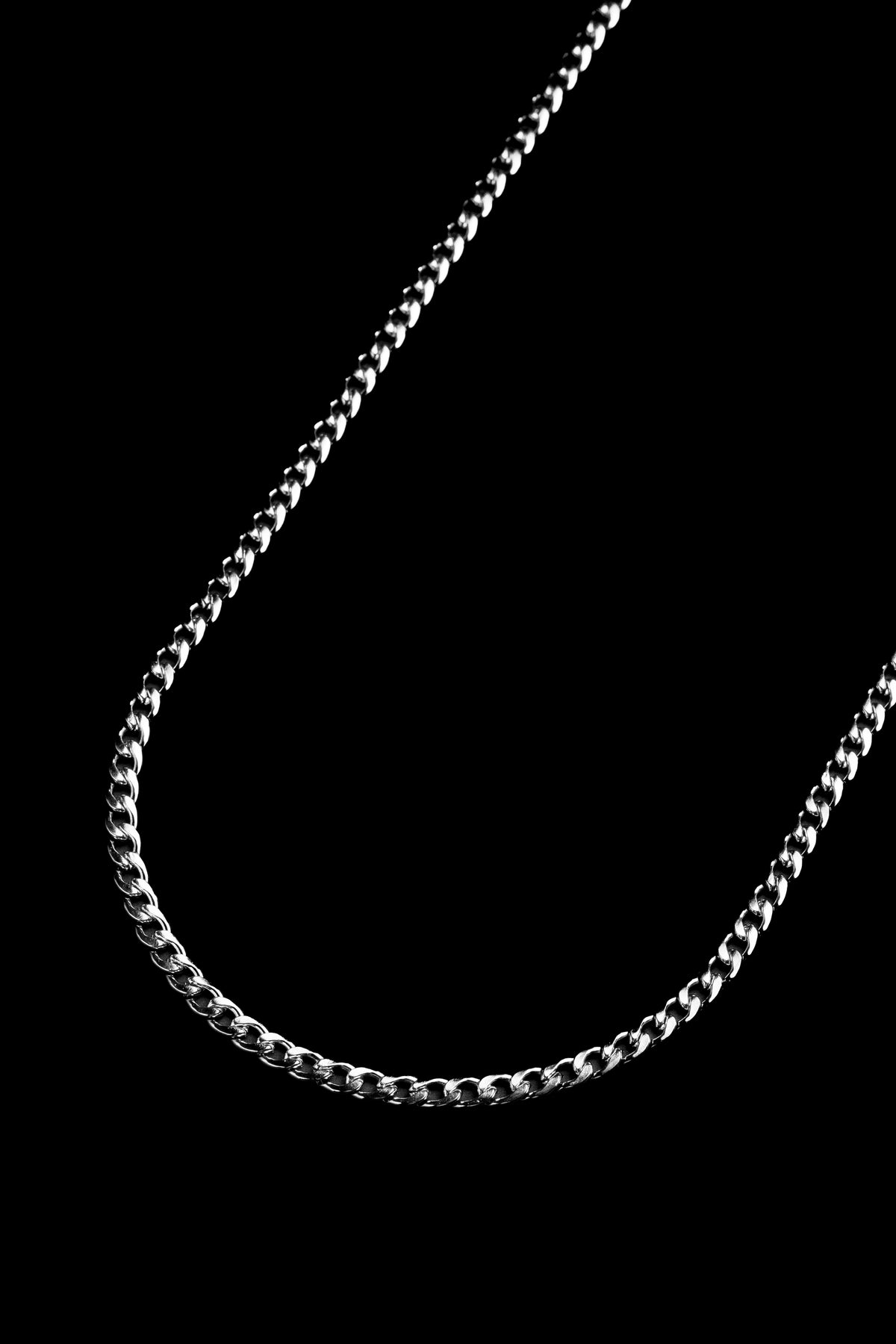 Cadena Plateada Cubana Fina