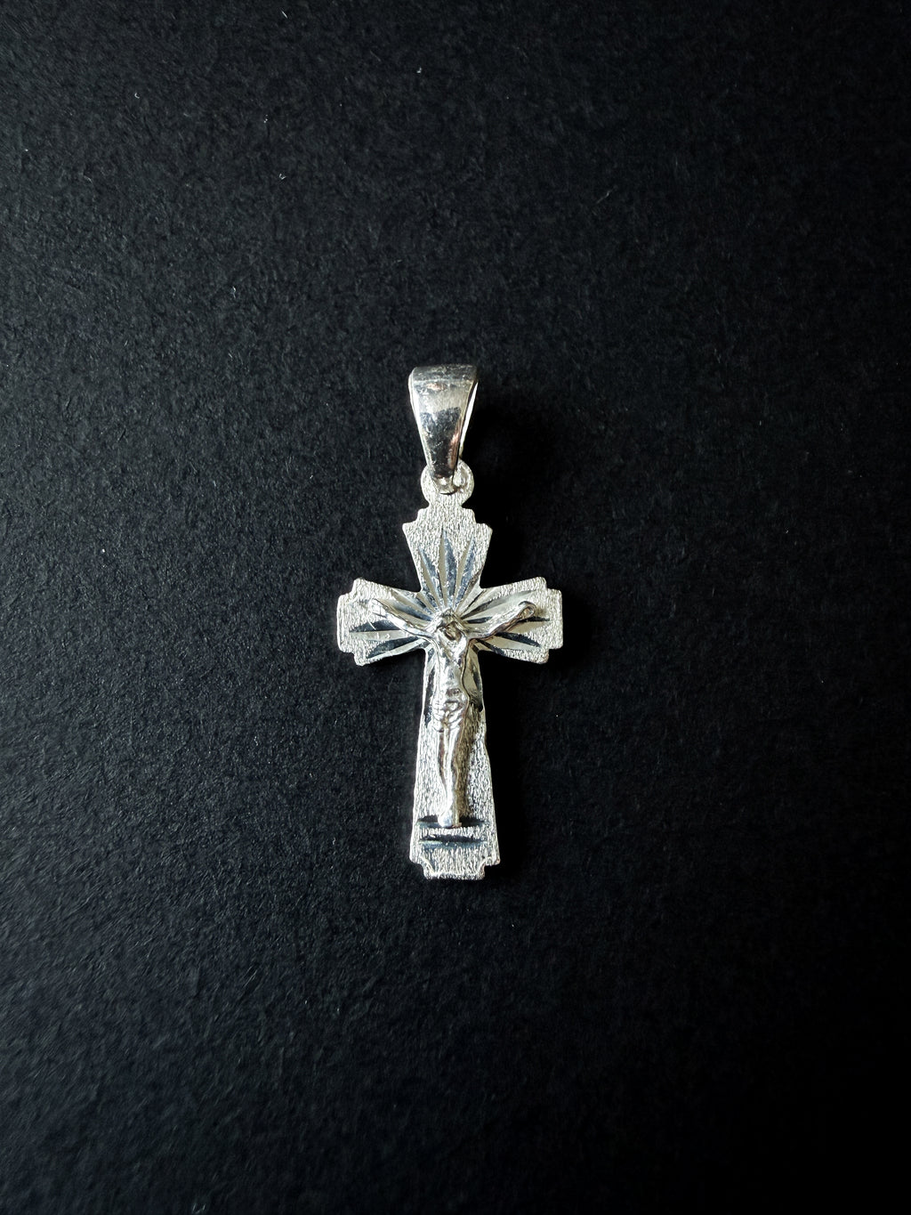 Plata 925 Dije de Cruz Texturizado