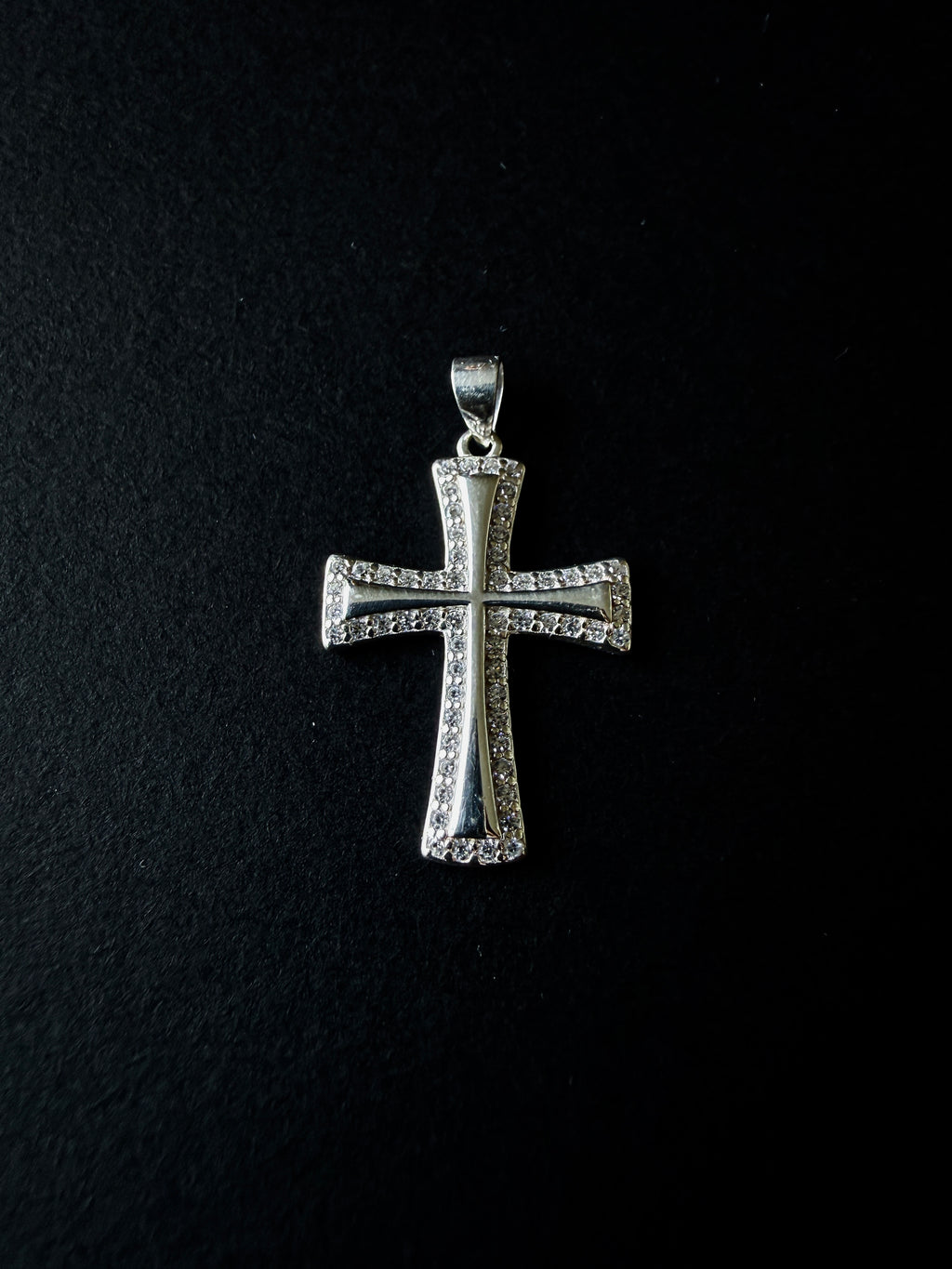 Plata 925 Dije de Cruz con Zirconias