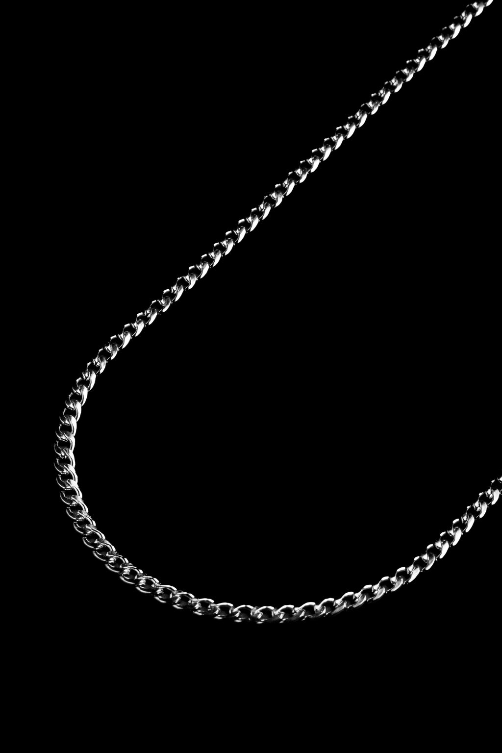 Cadena Plateada Cubana Fina