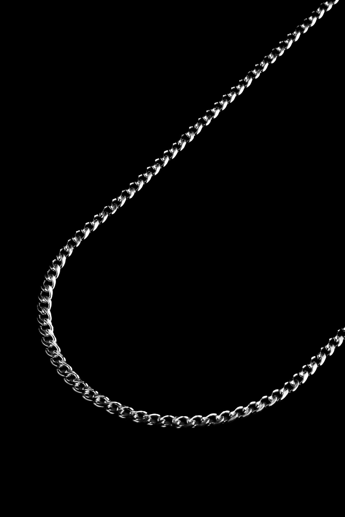 Cadena Plateada Cubana Fina