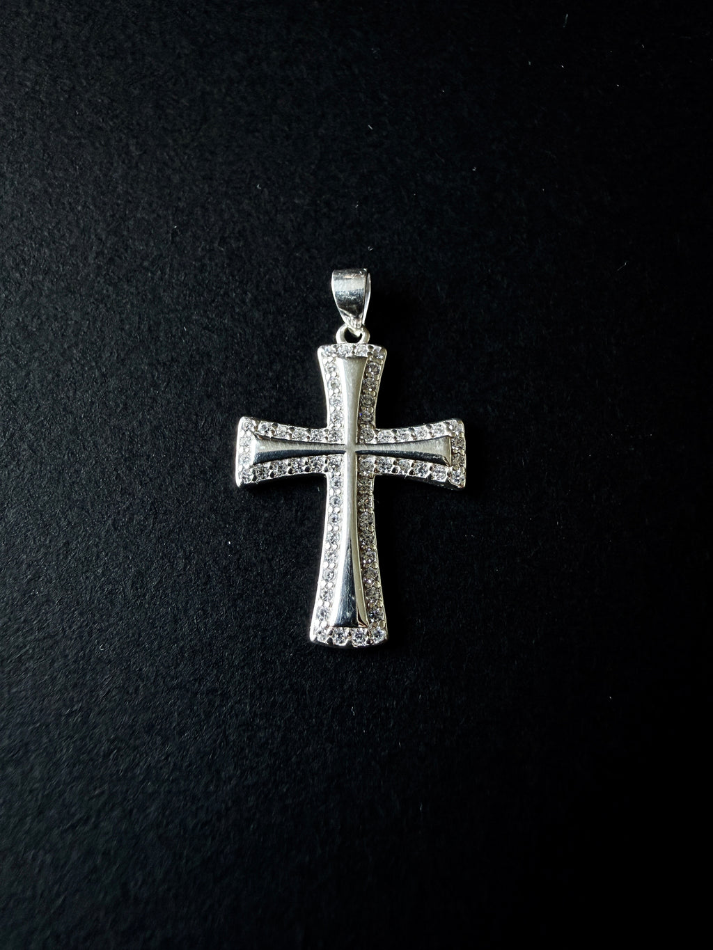 Plata 925 Dije de Cruz con Zirconias